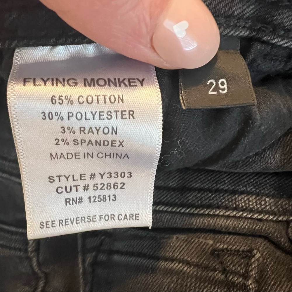 Flying Monkey Atomic High Rise Skinny Jeans Exposed Button Fly in Black size 29 - Picture 9 of 13